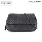 ボッテガ ヴェネタ BOTTEGA VENETA イントレチャート チェーン ショルダー バッグ レザー ブラック 310774 ガンメタ 金具 90308264