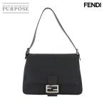 未使用 展示品 フェンディ FENDI ズッキーノ マンマバケット ショルダー バッグ キャンバス ブラック 8BR001 シルバー 金具 90308469