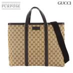 未使用 展示品 グッチ GUCCI GGキャンバス 2way トート ショルダー バッグ レザー ベージュ ブラウン 449169 Tote Shoulder Bag 90308495