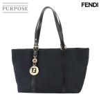 未使用 展示品 フェンディ FENDI ズッキーノ トート バッグ キャンバス レザー ブラック 8BH215 ゴールド 金具 Tote Bag 90308497