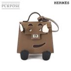ショッピングエルメス 未使用 展示品 エルメス HERMES ビジュードサック ケリードール バッグ チャーム タデラクト エトゥープ ブラック ホワイト B刻印 90308629
