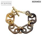未使用 展示品 エルメス HERMES ユリディス ブレスレット バッファローホーン ブラウン ゴールド T2 Eurydice Bracelet 90309350