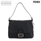 フェンディ FENDI ズッキーノ マンマバケット ショルダー バッグ キャンバス ブラック 8BR001 ガンメタ 金具 90309900