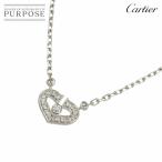 カルティエ Cartier Cハート ダイヤ ネックレス 39cm K18 WG ホワイトゴールド 750 Heart Necklace 90311326