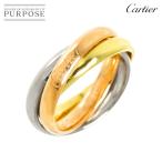 カルティエ Cartier トリニティ ミディアム MM #48 K18 YG WG PG 3連 750 指輪 Trinity Ring【証明書付き】 90311729