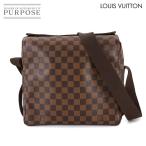 美品 ルイ ヴィトン LOUIS VUITTON ダミエ ナヴィグリオ ショルダー バッグ エベヌ ブラウン N45255 ゴールド 金具 90312315