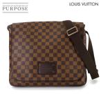 新品同様 ルイ ヴィトン LOUIS VUITTON ダミエ ブルックリン ショルダー バッグ エベヌ ブラウン N51211 ゴールド 金具 90312401