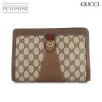  Gucci GUCCI сцепление ручная сумочка GGs шкив m парусина кожа бежевый Brown 89.01.32 Vintage Clutch Bag 90313238
