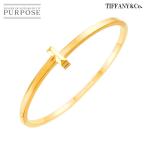 ティファニー TIFFANY&amp;CO. Tワン ナロー バングル 18cm K18 YG イエローゴールド 750 ブレスレット Bracelet 90313714