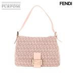 ショッピングフェンディ 美品 フェンディ FENDI ズッキーノ マンマバケット ショルダー バッグ キャンバス ピンク 8BR001 ゴールド 金具 90314060