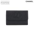 新品同様 シャネル CHANEL カードケース 名刺入れ キャビアスキン ブラック シルバー 金具 ココマーク Card Case 90314202