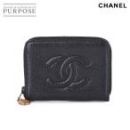 美品 シャネル CHANEL ラウンドファスナー 6連 キーケース キャビアスキン レザー ブラック ゴールド 金具 Key Case 90314243