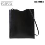 美品 エルメス HERMES オニメトゥ ショルダー バッグ ポシェット ボックスカーフ ブラック Onimaitou 90314321
