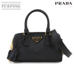 未使用 展示品 プラダ PRADA 2way ハンド ショルダー バッグ サフィアーノレザー ブラック 1BB846 ゴールド 金具 90314457