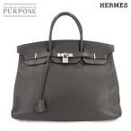 美品 エルメス HERMES バーキン40 トリヨンクレマンス グラファイト ハンド バッグ □M刻印 シルバー 金具 Birkin 90314553