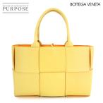 未使用 展示品 ボッテガ ヴェネタ BOTTEGA VENETA イントレチャート スモール アルコ トート バッグ レザー イエロー オレンジ 90314582