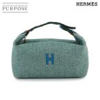 未使用 展示品 エルメス HERMES ブリッド ア ブラック PM オ カレ ハンド バッグ ウールツイル ヴェールフォレ シルバー 金具 90316045