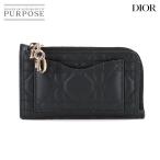 ショッピングコインケース クリスチャン ディオール Christian Dior レディディオール コスモス ジップ カードホルダー コインケース レザー ブラック 90316137