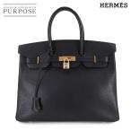 新品同様 エルメス HERMES バーキン35 アルデンヌ ブラック ハンド バッグ □G刻印 ゴールド 金具 Birkin 90316143