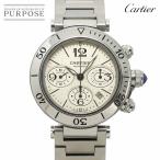 カルティエ Cartier パシャ シータイマー クロノグラフ W31089M7 メンズ 腕時計 デイト シルバー 自動巻き Pasha Seatimer 90316936