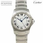 カルティエ Cartier サントスロンドMM W20027K1 ボーイズ 腕時計 デイト ホワイト クォーツ ウォッチ Santos Rond 90317539