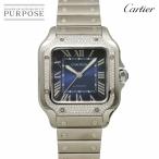 カルティエ Cartier サントスドゥカルティエMM W4SA0006 ボーイズ 腕時計 ダイヤベゼル ブルー 自動巻き Santos De Cartier 90318365