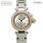 カルティエ Cartier ミスパシャ コンビ WJ124021 レディース 腕時計 ベゼル ダイヤ シルバー K18PG クォーツ Miss Pasha 90319072