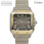 カルティエ Cartier サントスドゥカルティエLM コンビ W2SA0030 メンズ 腕時計 デイト グレー K18YG 自動巻き Santos de Cartier 90330096