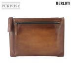  прекрасный товар Berluti Berluti клатч кожа Brown стальной металлические принадлежности Clutch Bag 90333361