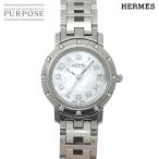 エルメス HERMES クリッパー ナクレ CL4 230 レディース 腕時計 12P ダイヤ ベゼル ホワイトシェル クォーツ Clipper 90334911