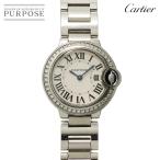 カルティエ Cartier バロンブルー 28mm W4BB0015 レディース 腕時計 ダイヤベゼル シルバー クォーツ ウォッチ Ballon Blue 90335111