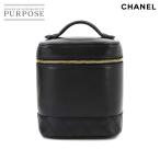  как новый Chanel CHANEL Bicolore vanity ручная сумочка кожа черный A01619 Gold металлические принадлежности Vintage Vanity 90343775