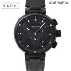 ルイ ヴィトン LOUIS VUITTON タンブール オールブラック クロノグラフ Q1A62 メンズ 腕時計 デイト オートマ 自動巻き Tambour 90344637