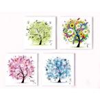 クロスステッチ刺繍キット 財樹四季 春夏秋冬 4画セット 図柄印刷