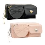 ショッピングペンケース ハートポケットペンケース　2カラー　ブラック/アッシュピンク　[M便 1/1]