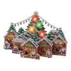 クリスマスカード　ライト＆メロディーカード　立体　クリスマスマーケット柄　109878　[M便 1/4]