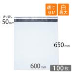 宅配ビニール袋 特大 幅600×高さ650＋折り返し50mm 厚さ0.06mm 白色 100枚