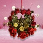 ショッピングリース リース　手漉き紙のハンドメイド　フラワー　リース　ローズ　クリスマス　壁掛け　造花
