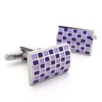 Yahoo! Yahoo!ショッピング(ヤフー ショッピング)PW 高品質真鍮 合金 紫チェック　 カフス 条件付 送料無料 22285