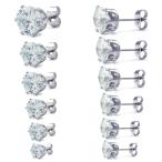 Yahoo! Yahoo!ショッピング(ヤフー ショッピング)PW 高品質CZダイヤ ステンレス　12点セット ピアス 条件付 送料無料 23919