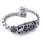 Yahoo! Yahoo!ショッピング(ヤフー ショッピング)PW 高品質ステンレス 蛇x髑髏　 ブレスレット 条件付 送料無料 23969