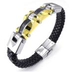 Yahoo! Yahoo!ショッピング(ヤフー ショッピング)PW 高品質ステンレス 本革 炭素繊維 バングル 条件付 送料無料 24713