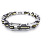 Yahoo! Yahoo!ショッピング(ヤフー ショッピング)PW 高品質ステンレス 重量感あり チェーン型 ブレスレット / シルバー ゴールド 黒 長さ210mm 幅11mm 厚み7mm バングル[ラッピング対応] 条件付送料無料25010