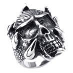 Yahoo! Yahoo!ショッピング(ヤフー ショッピング)PW 高品質チタンとステンレス パンク 髑髏x怪獣の爪 指輪 / 銀色 スカル モンスター シルバー 16-28号可選 幅32mm リング[ラッピング対応] 条件付送料無料25250