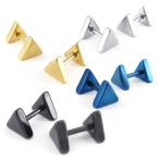 Yahoo! Yahoo!ショッピング(ヤフー ショッピング)PW 高品質316Lステンレス トライアングルスタッドピアス / 4色セット 金 青 銀 黒 長さ10mm 幅6mm シャフト18G [ラッピング対応] 条件付送料無料25318