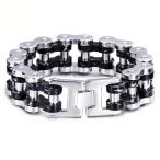 Yahoo! Yahoo!ショッピング(ヤフー ショッピング)PW 高品質316Lステンレス チェーン型 黒x銀 ブレスレット / 幅24mm 周囲235mm 131g  バングル[ラッピング対応] 条件付送料無料60278