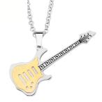 Yahoo! Yahoo!ショッピング(ヤフー ショッピング)PW 高品質316Lステンレス ゴールド金色xシルバー銀色 エレキギター ペンダント / 長さ60mm 幅25mm 12g  ネックレス[ラッピング対応] 条件付送料無料60353