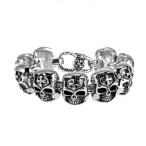 Yahoo! Yahoo!ショッピング(ヤフー ショッピング)PW 高品質316Lステンレス シルバー銀 髑髏 スカル ブレスレット / 幅21mm 周囲220mm 138g  バングル[ラッピング対応] 条件付送料無料60444