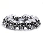 Yahoo! Yahoo!ショッピング(ヤフー ショッピング)PW 高品質316Lステンレス シルバー銀 髑髏スカル ブレスレット 幅26mm 周囲230mm 134g /   バングル[ラッピング対応] 条件付送料無料60456
