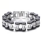 Yahoo! Yahoo!ショッピング(ヤフー ショッピング)PW 高品質316Lステンレス チェーン型 黒x銀 ブレスレット 幅20mm 周囲235mm 149g /   バングル[ラッピング対応] 条件付送料無料60559